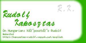 rudolf kaposztas business card